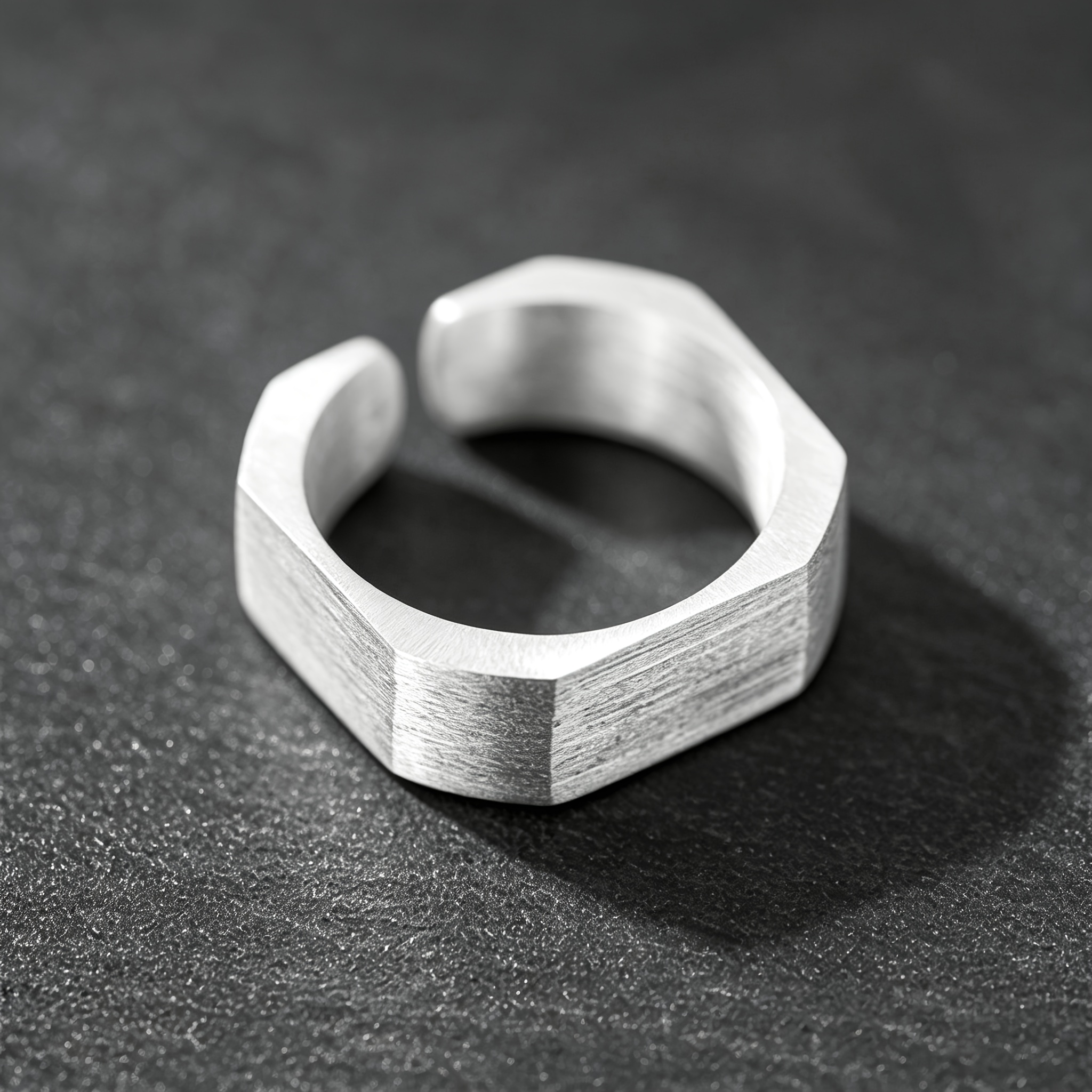 925 Silver Low-Allergy Square Ring Design, Gift for Her